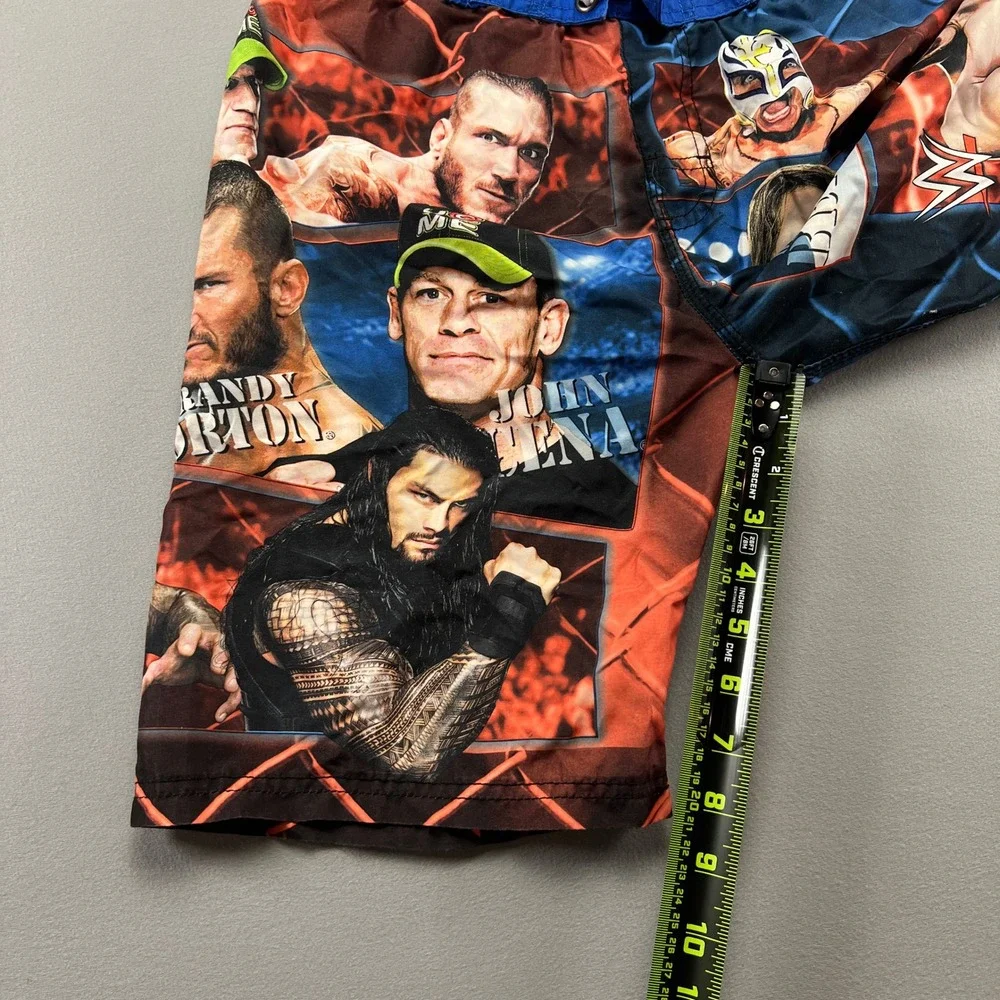 Wwe Swim Trunks Boys L (10/12) Multicolor All Over Legendary Wrestlers Graphic